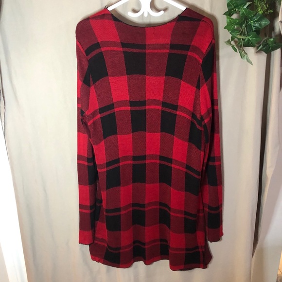 Red Plaid Flannel Cardigan ❣️ - Picture 5 of 5